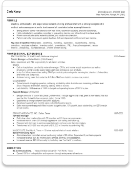 Example resume Junior to Mid-level Professional; Multiple Employers, Single Page