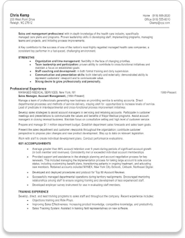 Example resume Junior to Mid-Level Professional; Single Employers